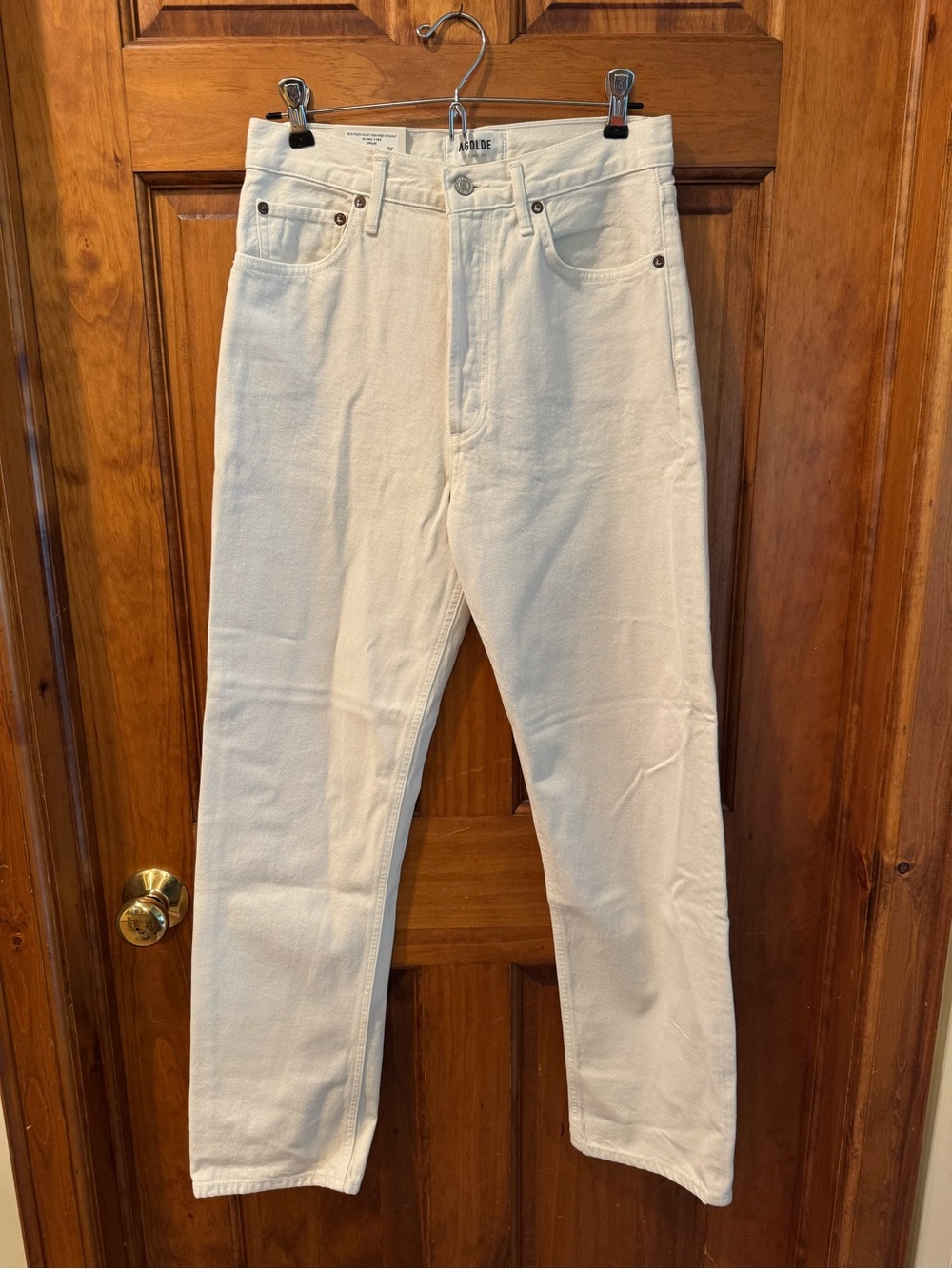 Agolde Women's Straight-Leg Cream-Colored Jeans (NWT)
